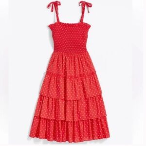 Draper James - Taylor Tiered Dress - Red Polka Dot - Size Medium